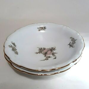 Porcelain Dessert Bowls Set of 2 Scalloped Gold Rim Johann Haviland